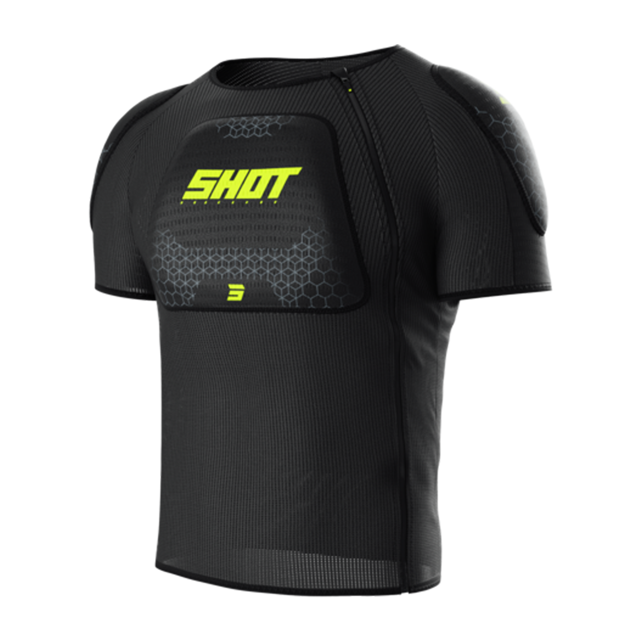 Beschermend Crossshirt Shot Airlight Zwart-Neon Geel