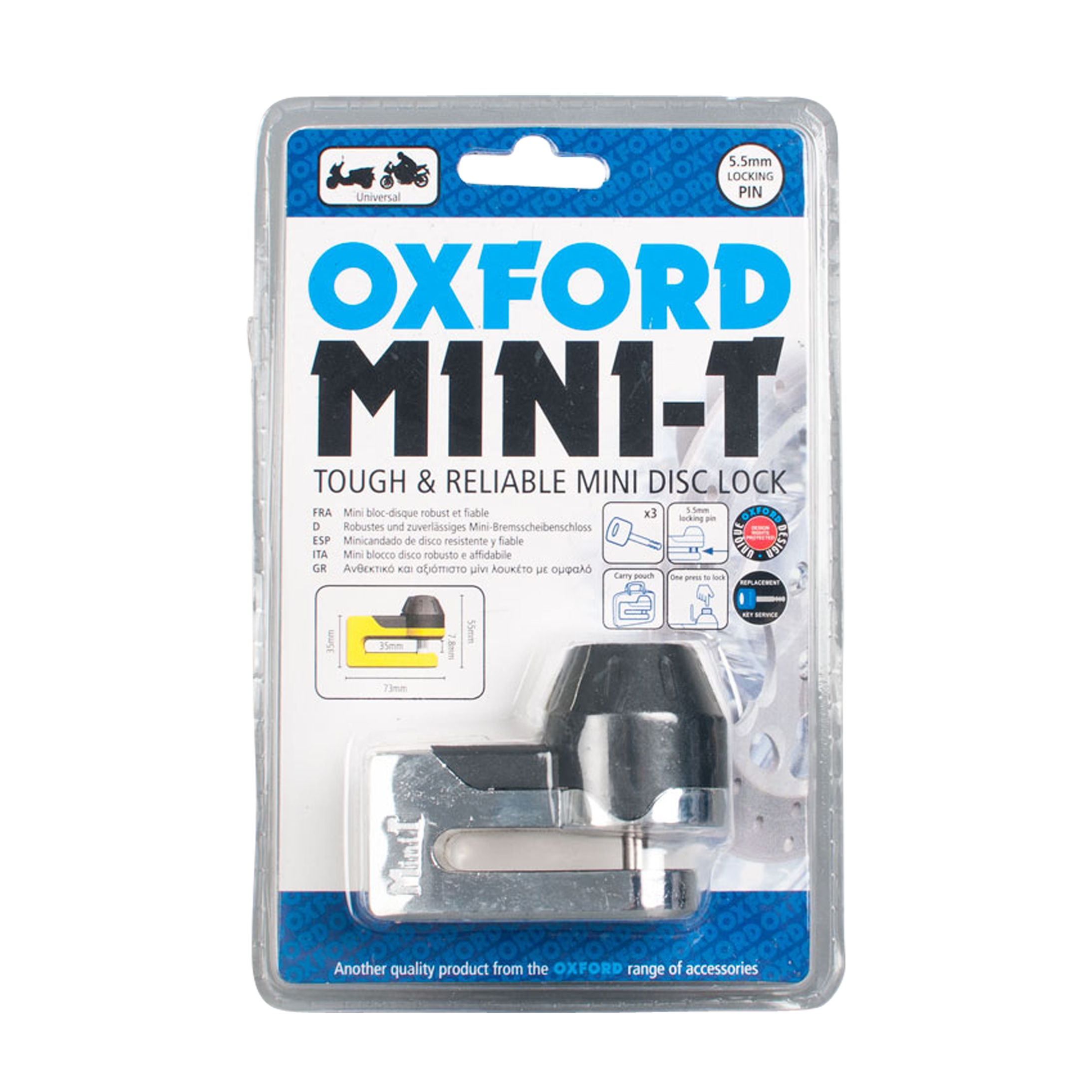 Oxford Mini T Disc Lock