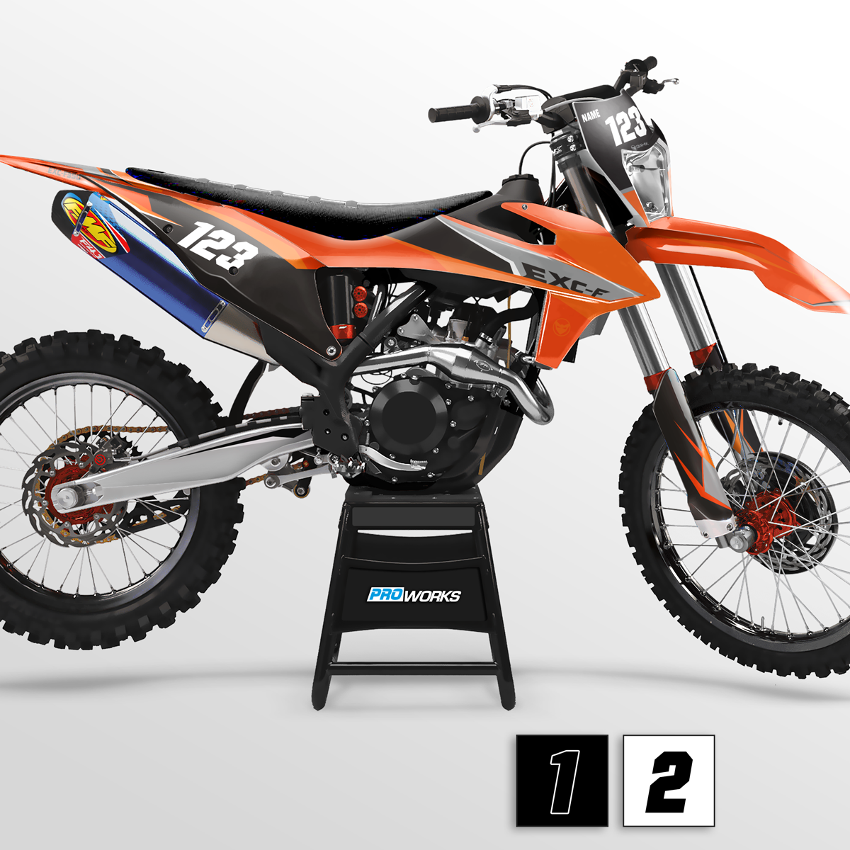 Kit de Adhesivos 24MX EXC 2021 con Nombre y Número