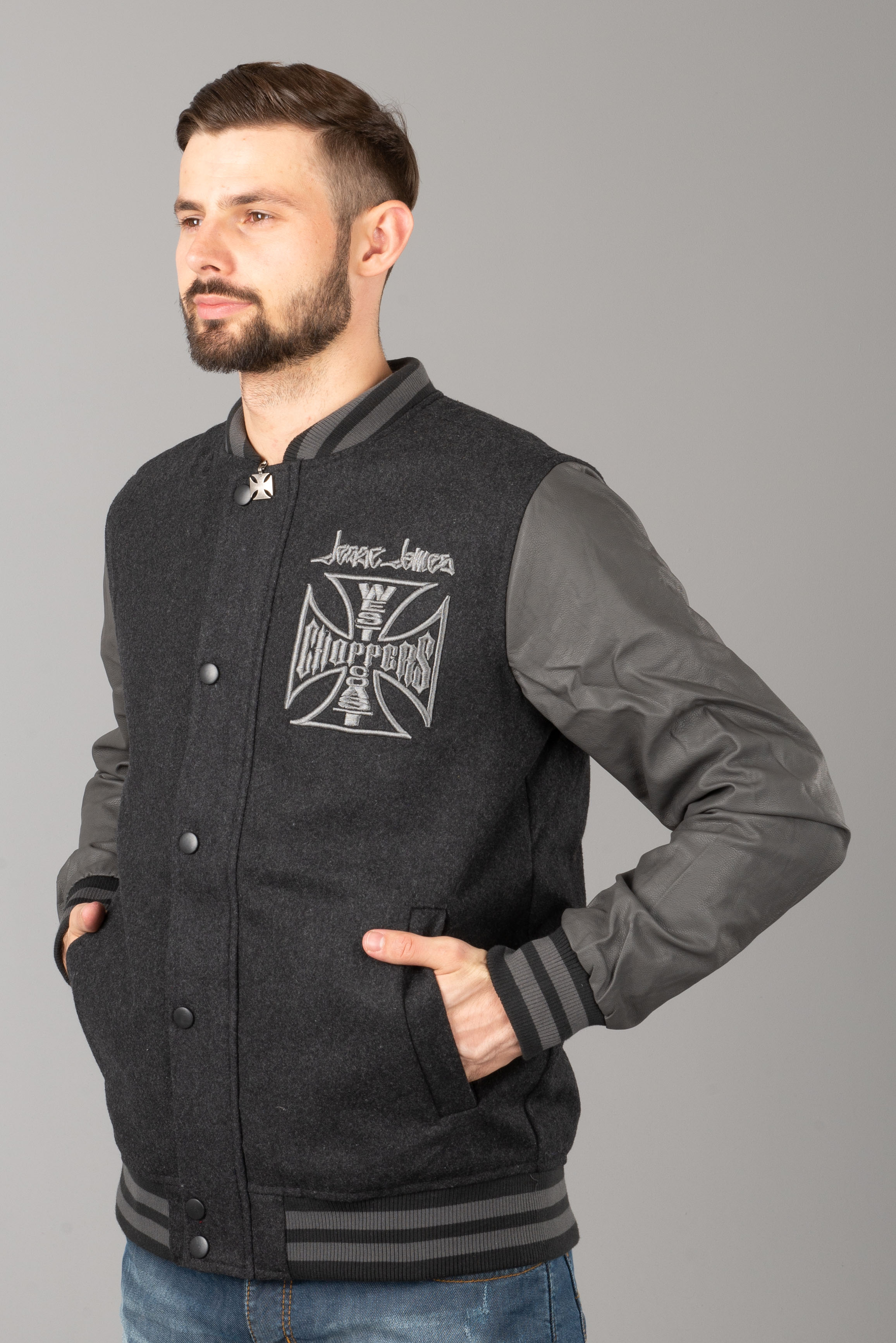 West Coast Choppers OG Cross Wool Baseball Jacket
