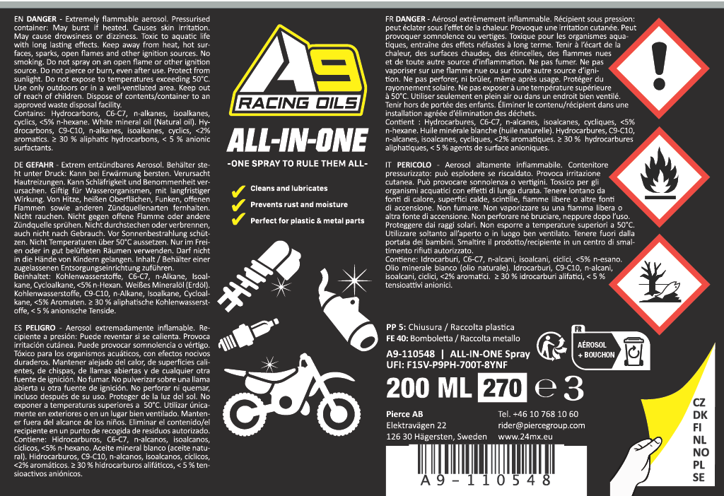 Spray A9 Racing TODO EN UNO 200ml