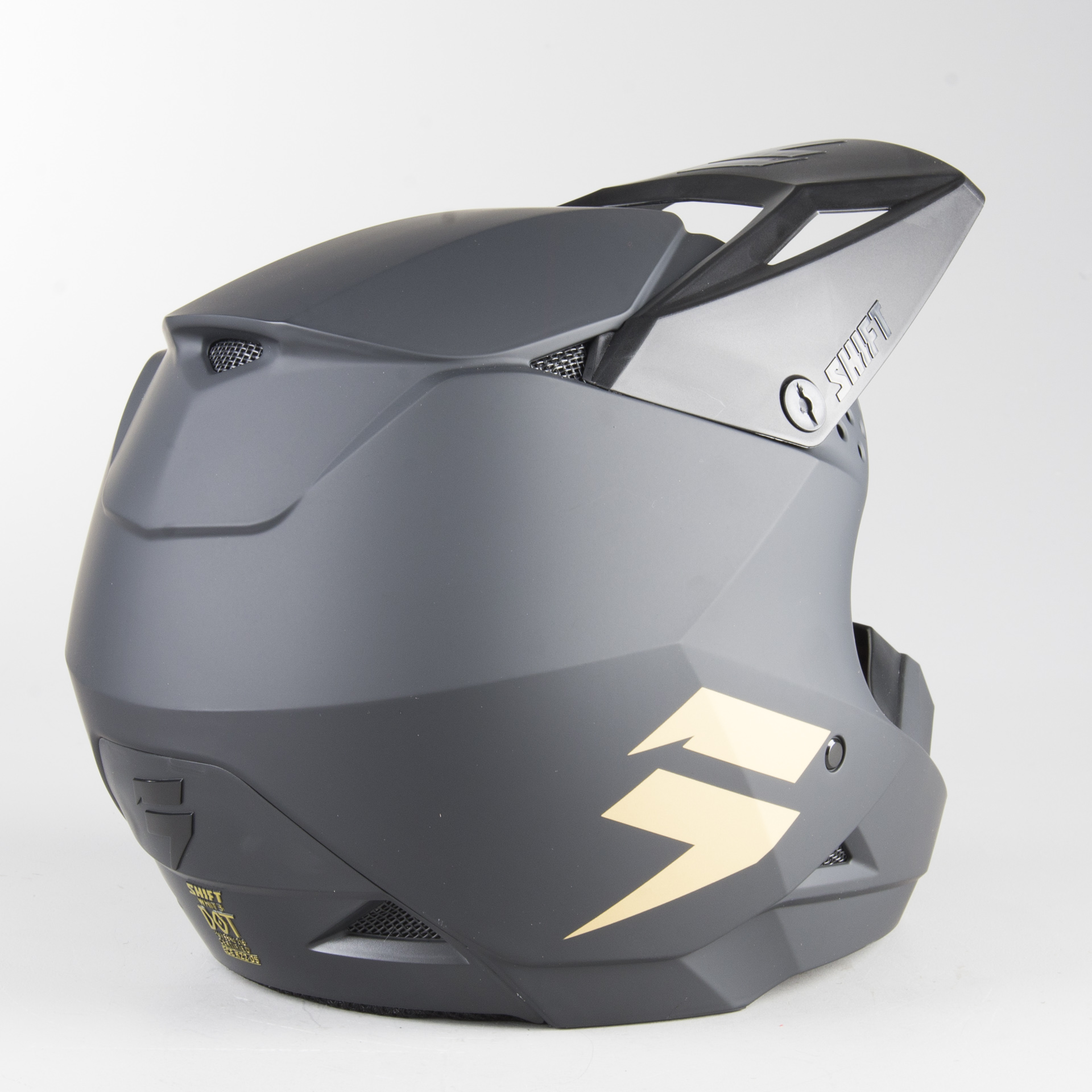gold motocross helmet