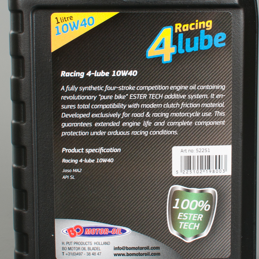 Aceite de Motor BO Oil 4T Racing 4 Lube 10W40 1 L