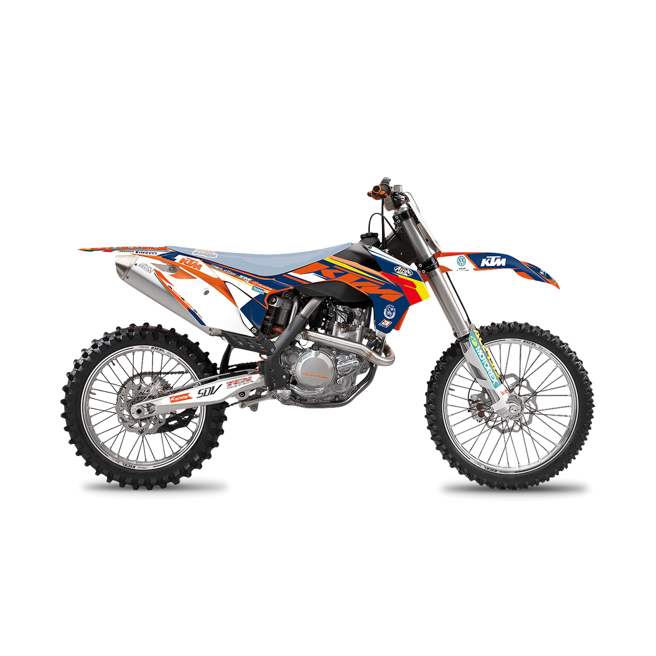 Kit de Adhesivos Blackbird Replica Trophy 2018 Naranja-Azul