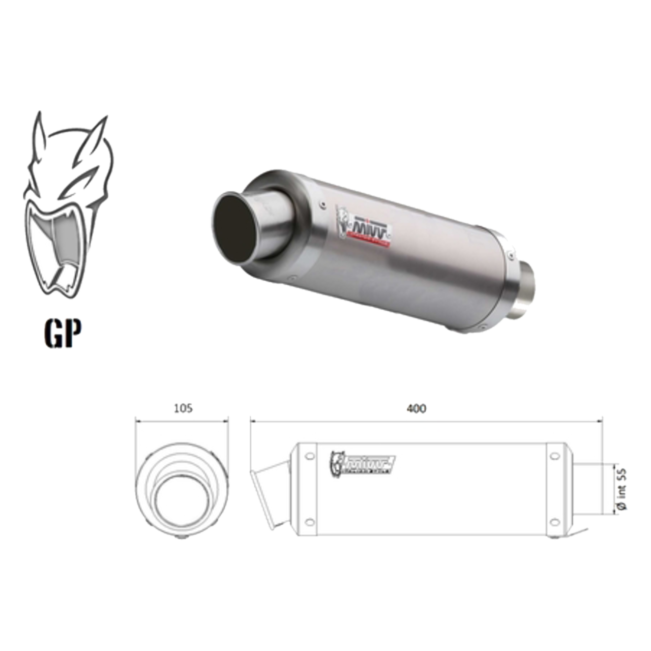 Mivv GP Right side Universal Silencer