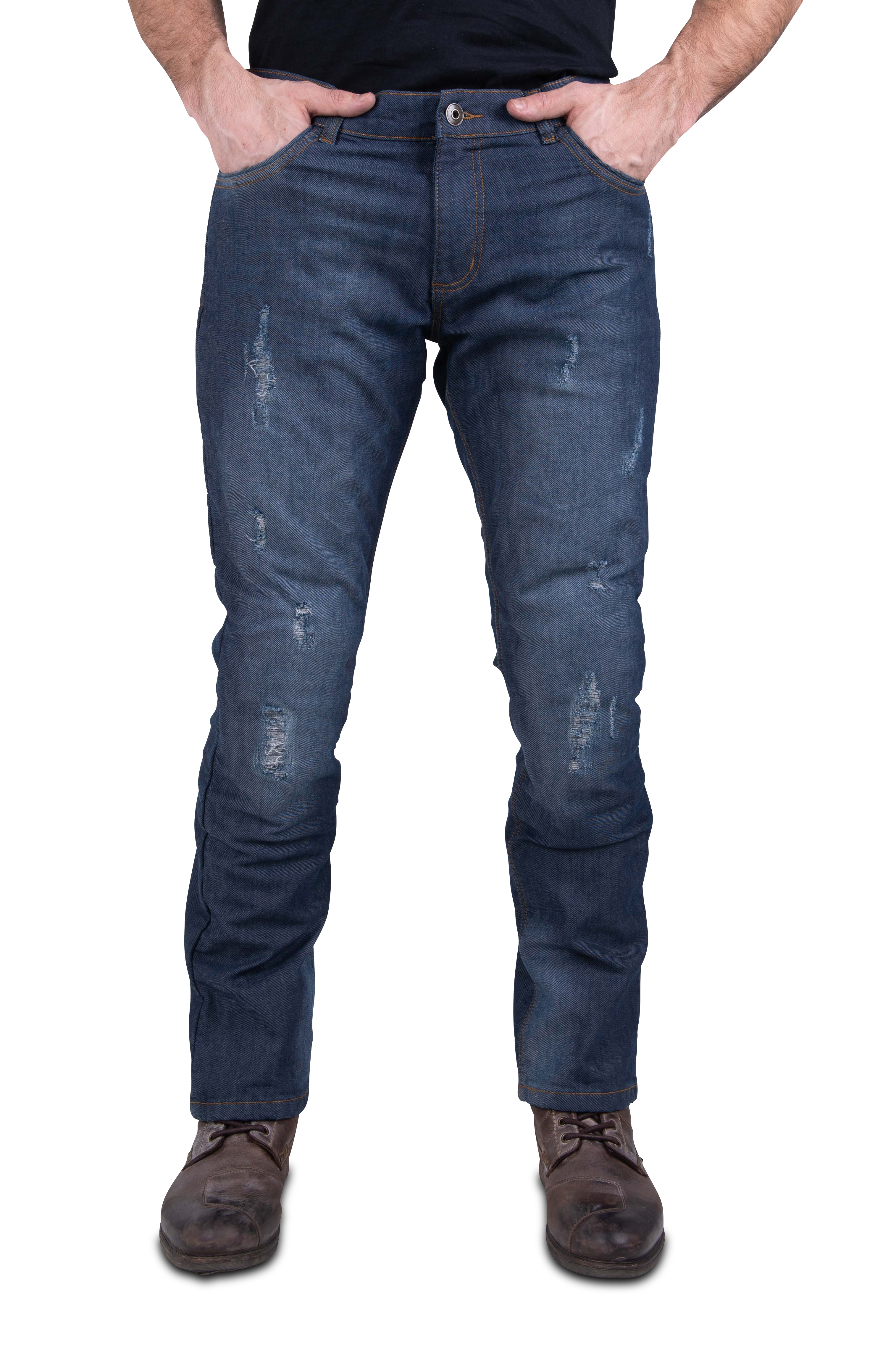 Motorjeans Course Ripped Aramide-Versterkte Straight/Regular