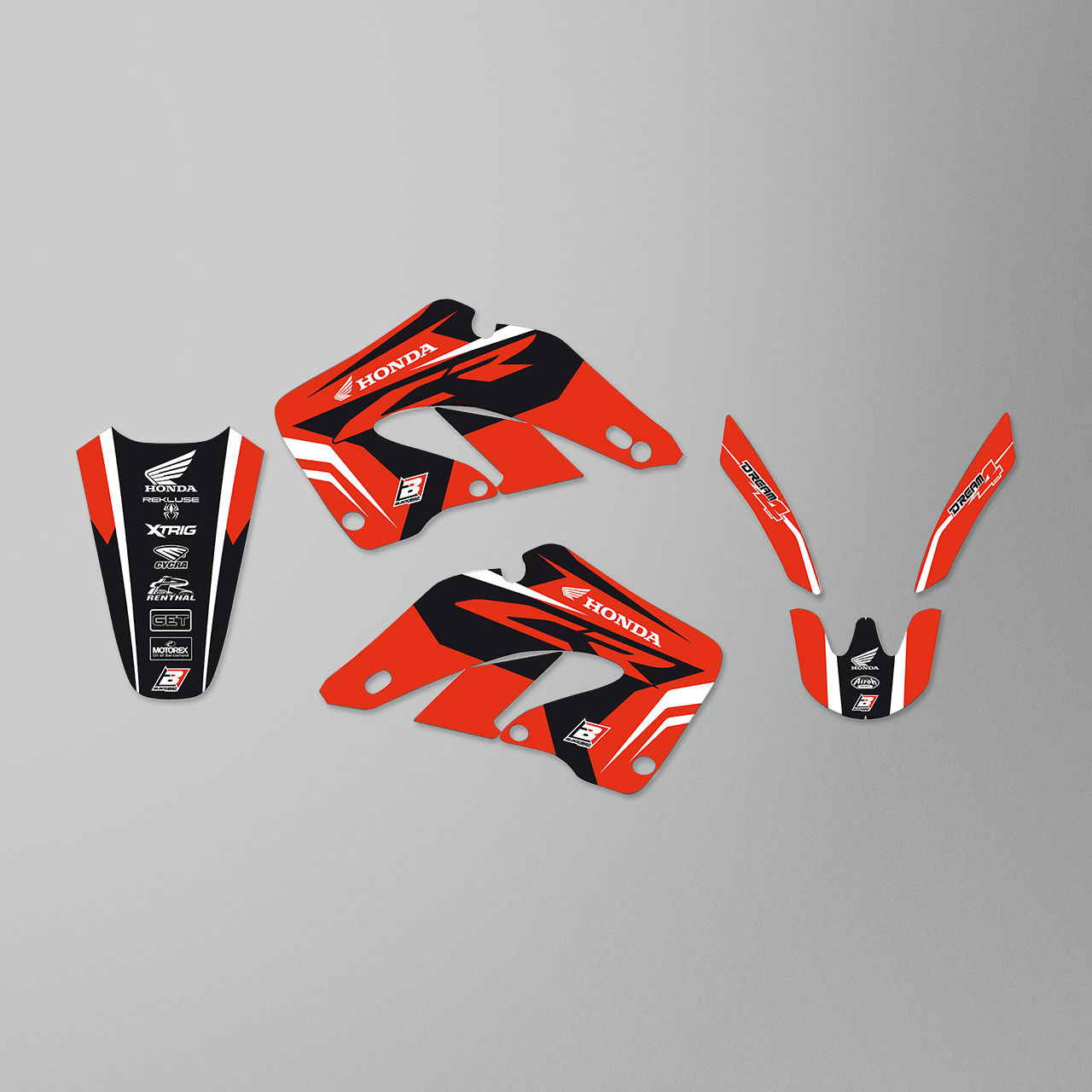 Blackbird Dream 4 Decal Kit Red-Black-White