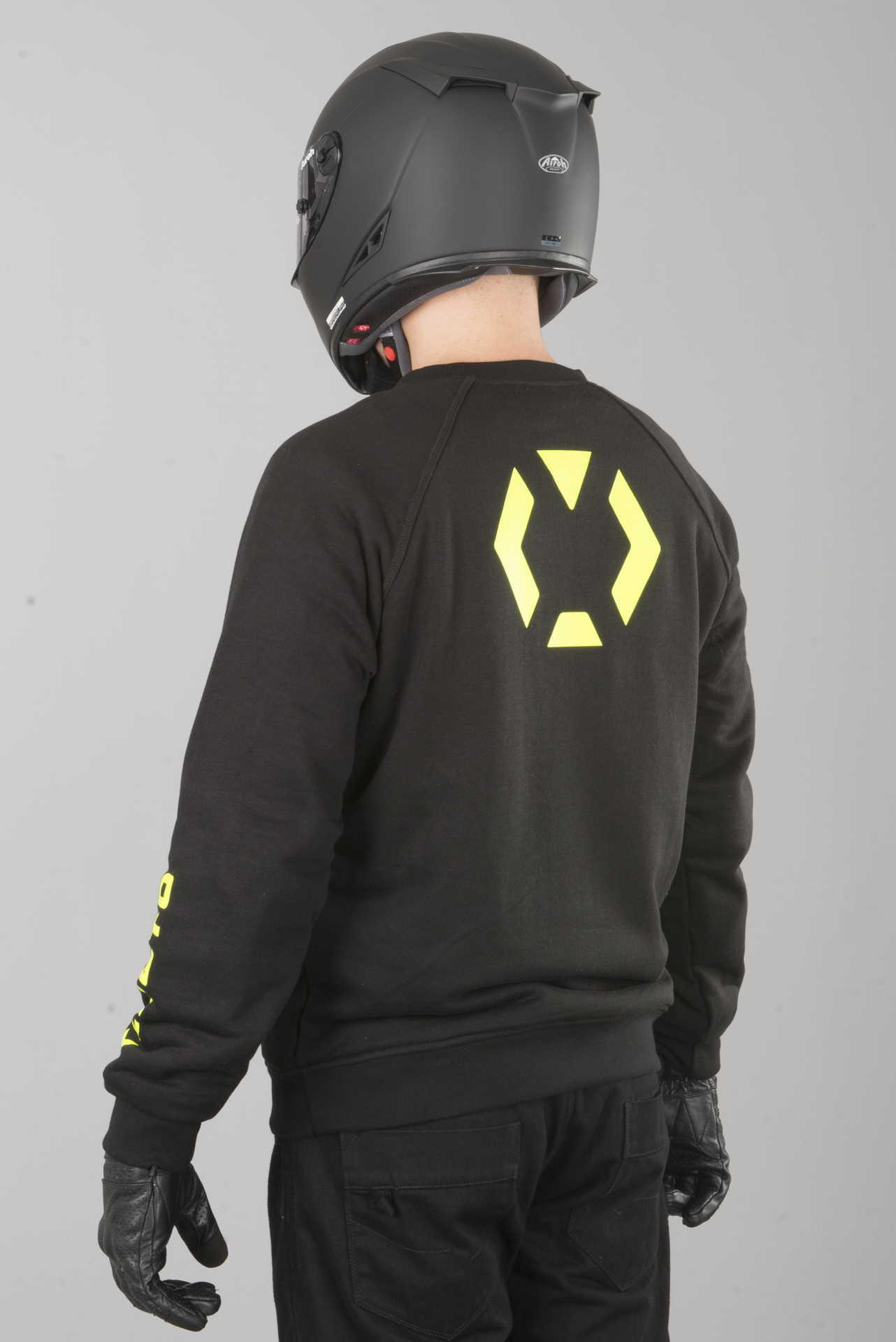 XLMOTO Motorrad Sweatshirt Aramidverstärkt Schwarz Gelb XLMOTO Motorrad Sweatshirt Aramidverstärkt Schwarz Gelb
