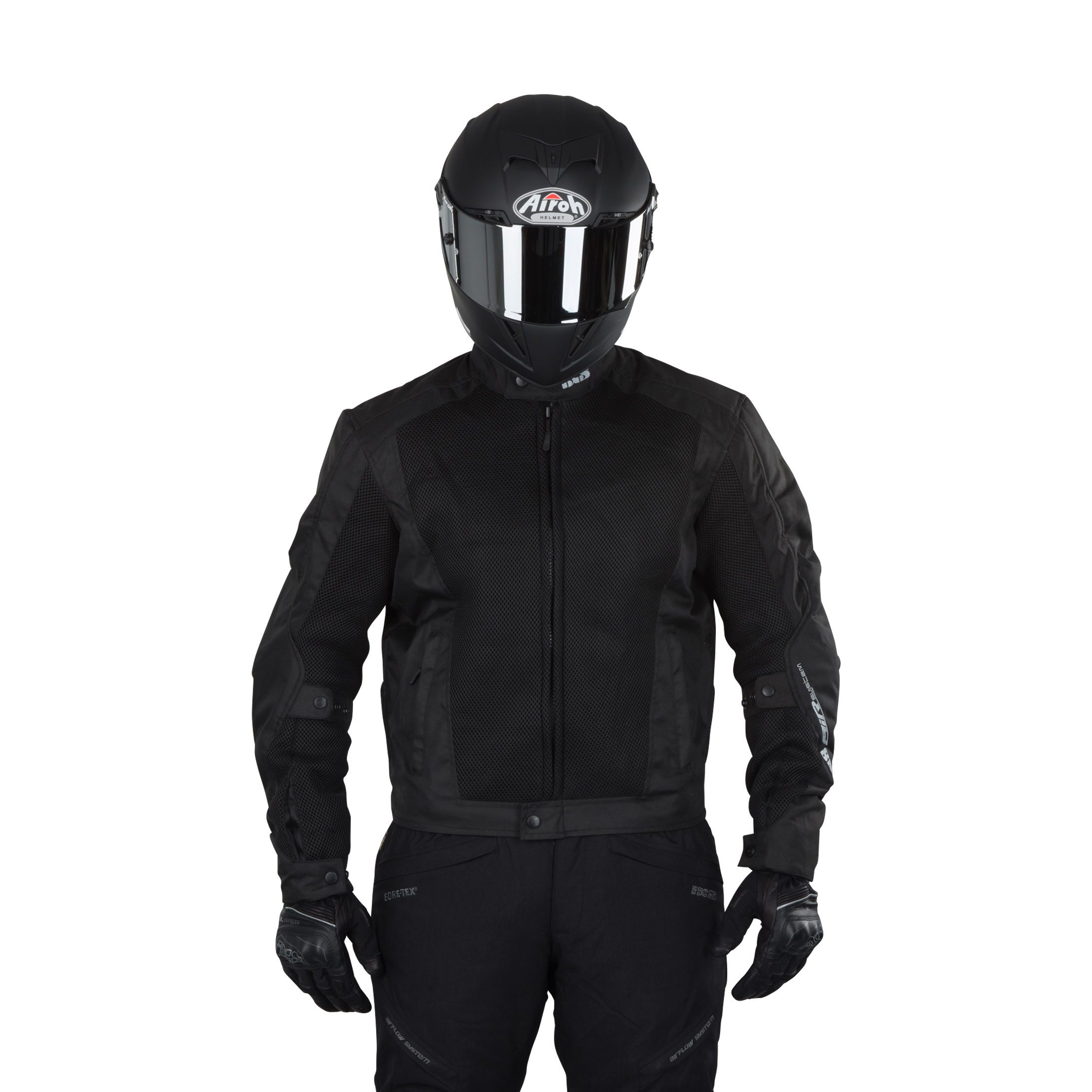 IXS Mens Airmesh Evo 2 Jacket Black//White, XX-Large