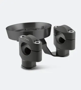 Rizoma Handlebar Risers With Meter Bracket Black