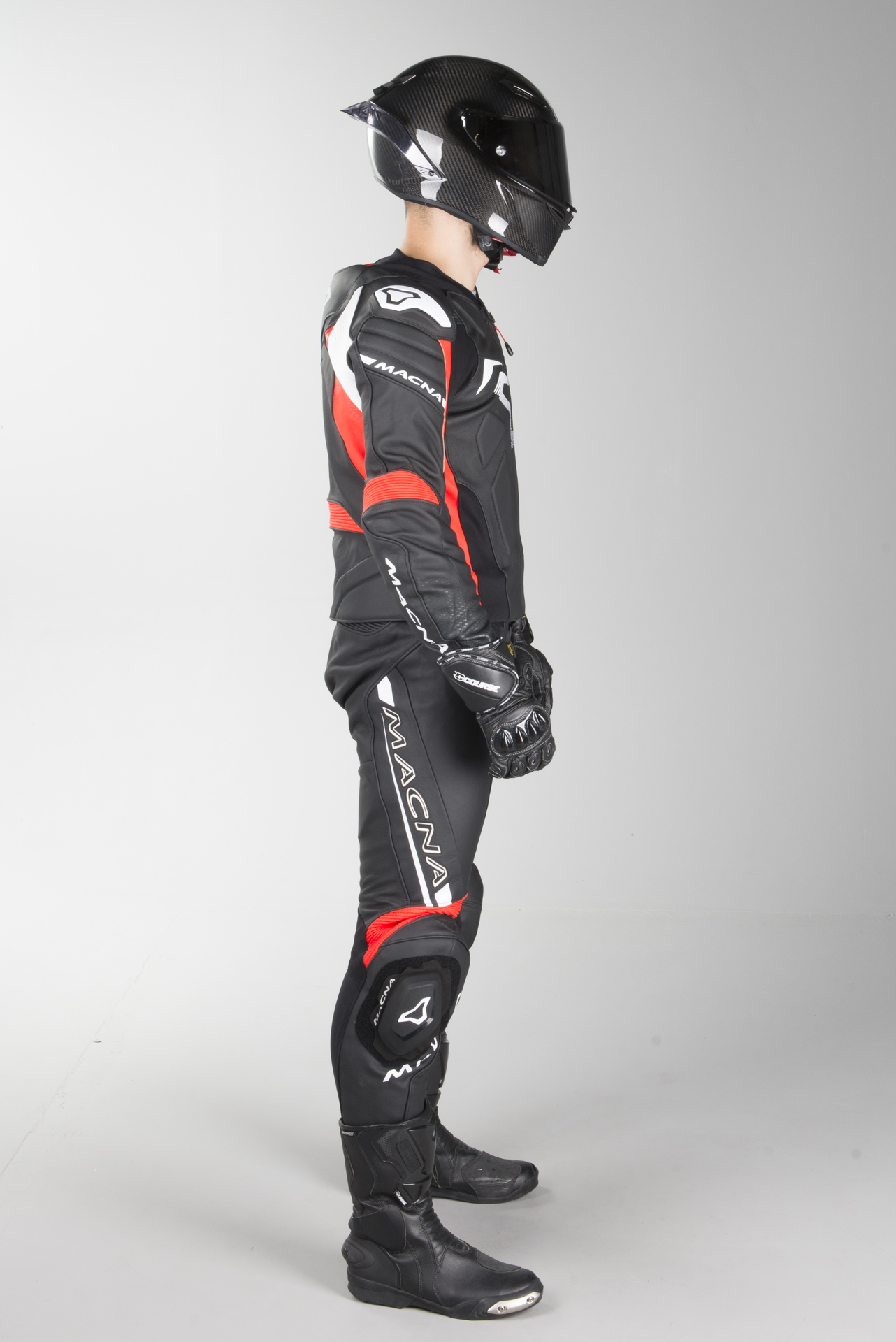 Skinndress 2 delt Macna Combi Voltage Svart Rød Nå 10% Du Skinnjakke Alpinestars GP R V2 Tech Air® Svart Hvit Rød Fluo