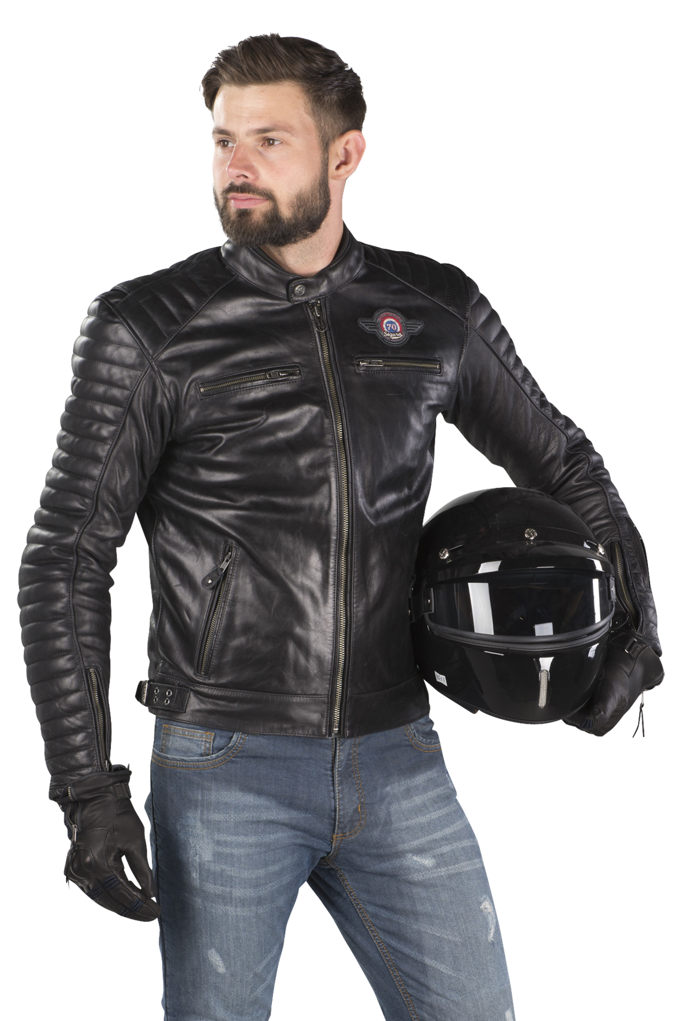 Chaqueta de Moto Segura United France Negra - Ahora con un 20% de descuento  - xlmoto.es