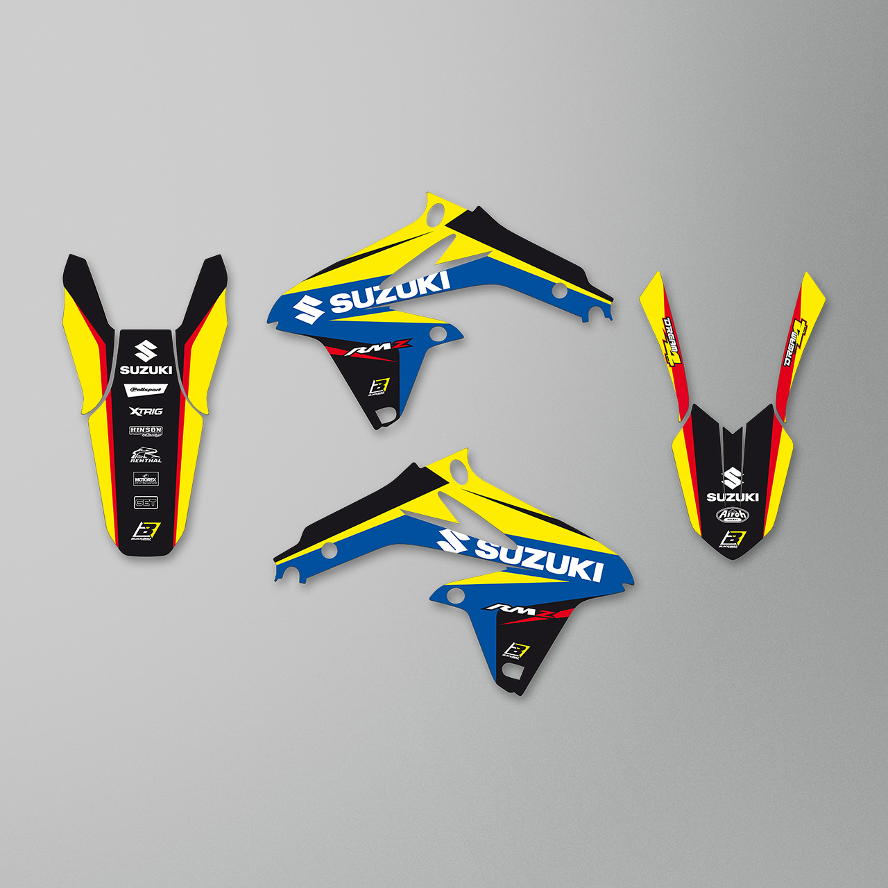 Blackbird Dream 4 Decal Kit Yellow-Blue-Black