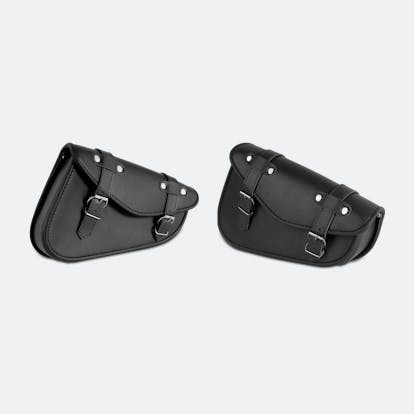 CustomAcces Sant Louis (With Metallic Plate) Saddle Bags incl. Supports  Black - Price Match Guarantee