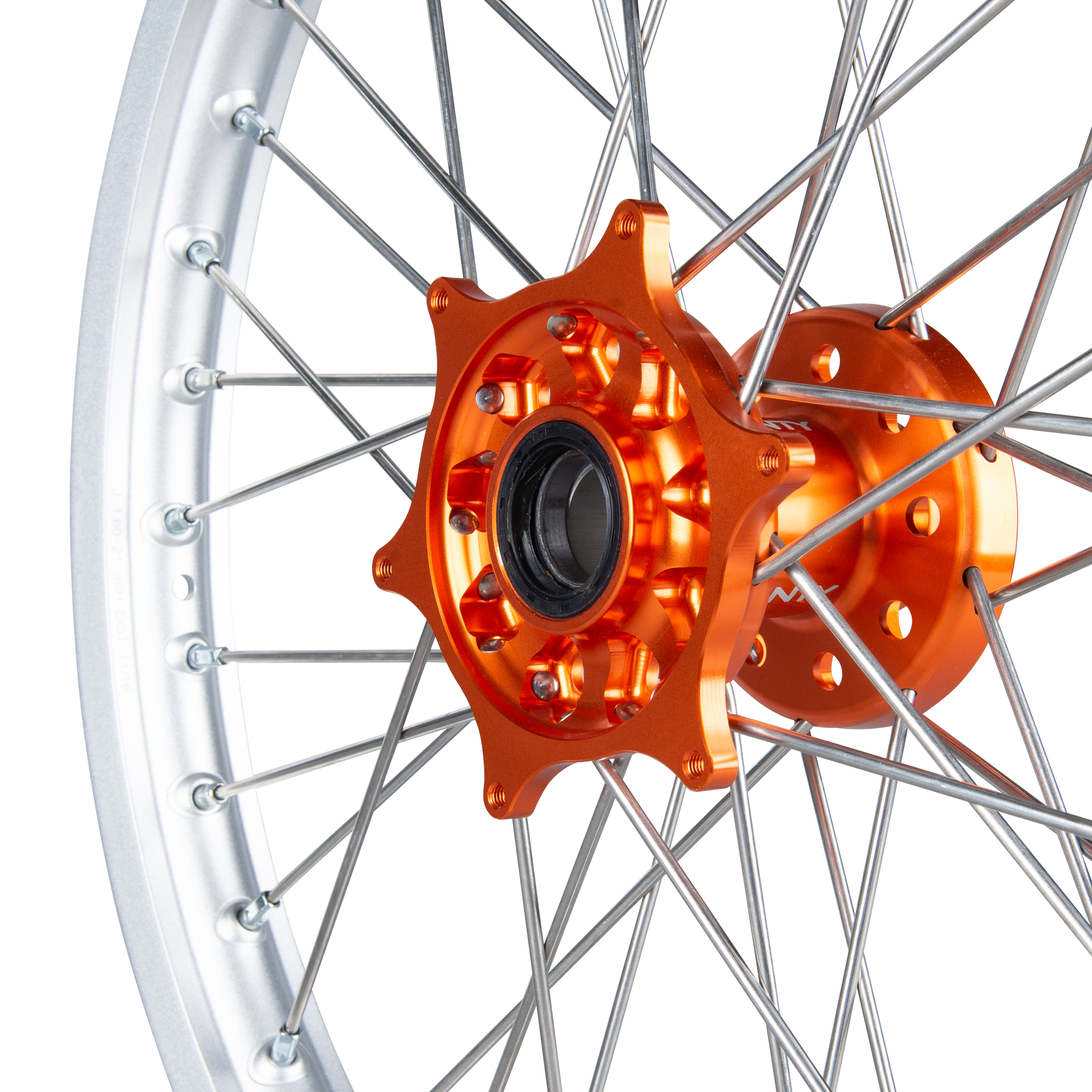Rueda Delantera de Cross Twenty Plateado-Naranja 21"