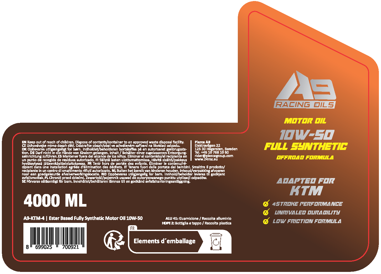 Ulei A9 Racing Optimizat Pentru 4-Timpi