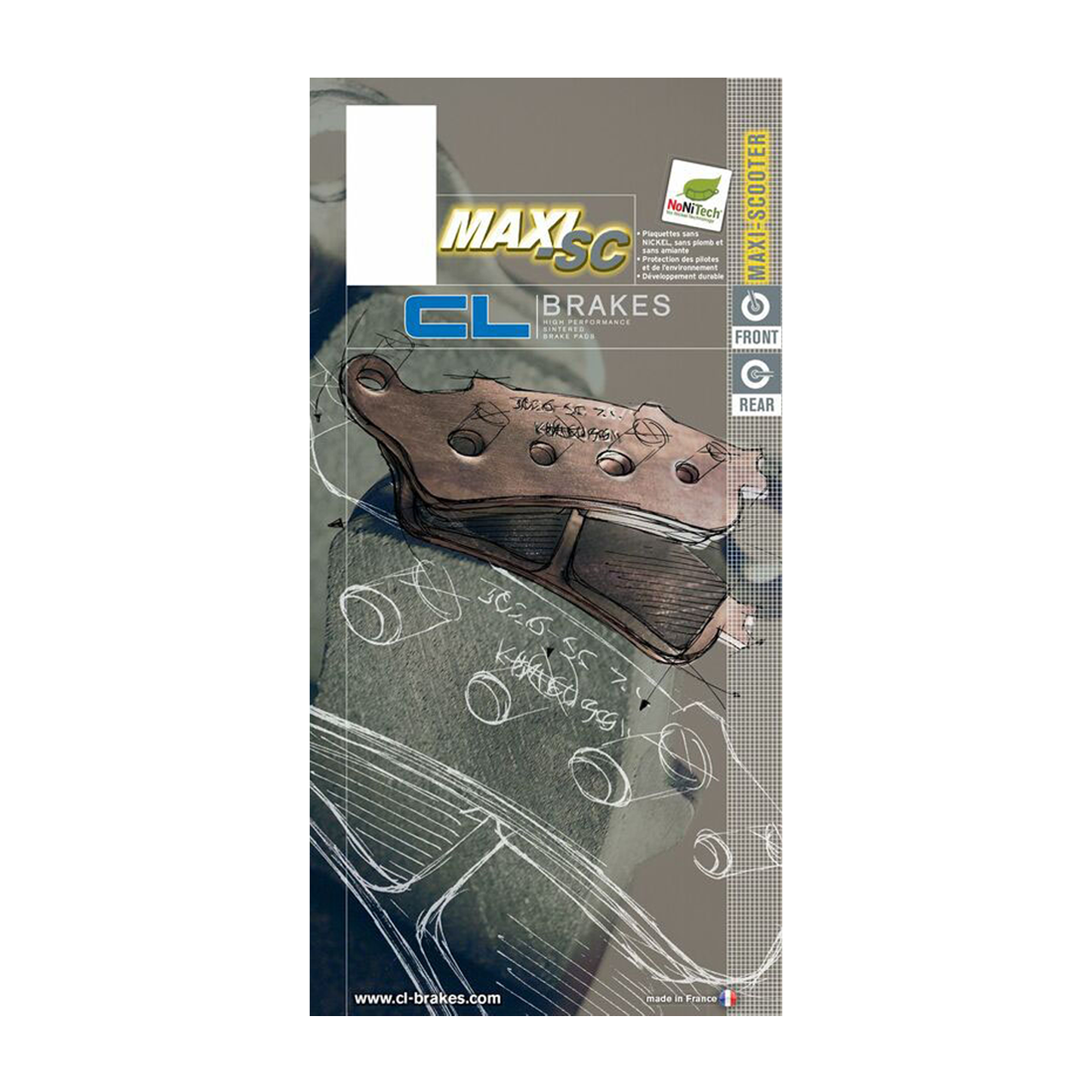 Pastiglie Freno Posteriori in Metallo Sinterizzato CL Brakes Maxi Scooter