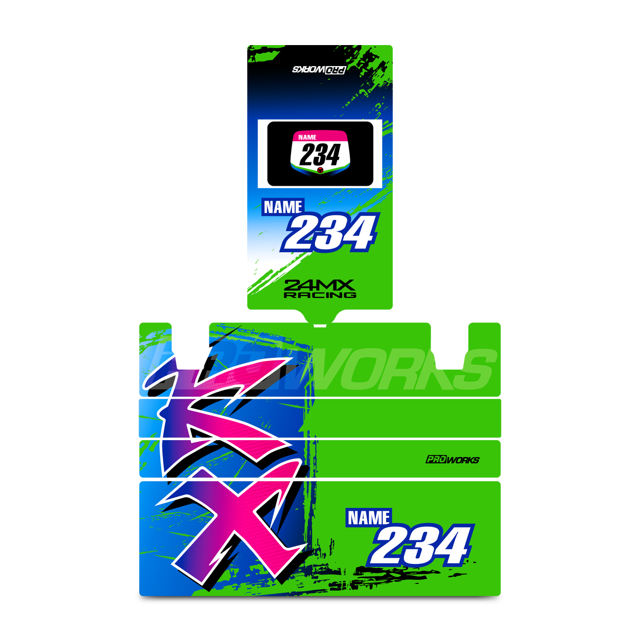 24MX X3 Toolbox Decal Kit Green