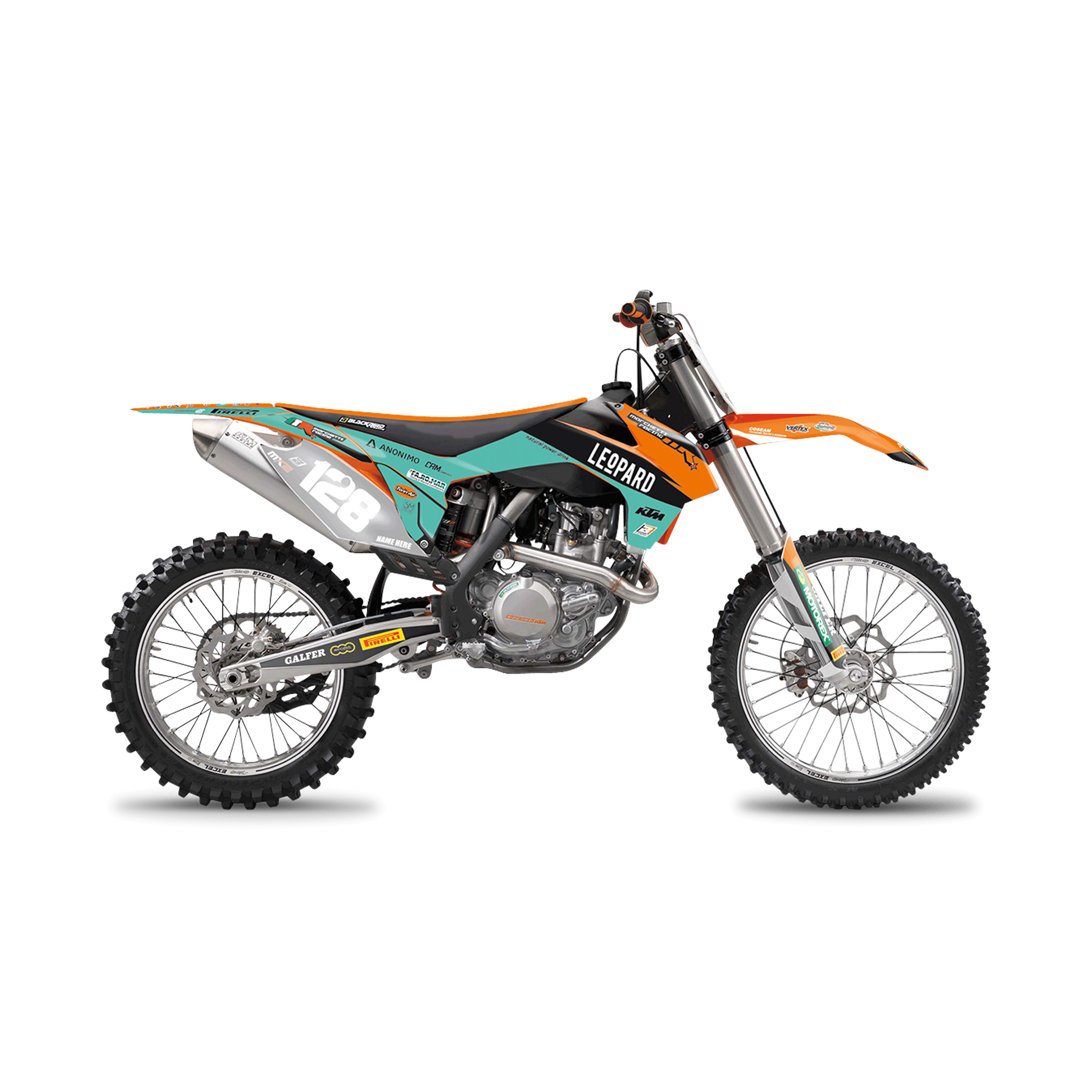 Blackbird Replica Marchetti Racing 2018 Complete Decal Kit with Seat Cover Orange-Blue