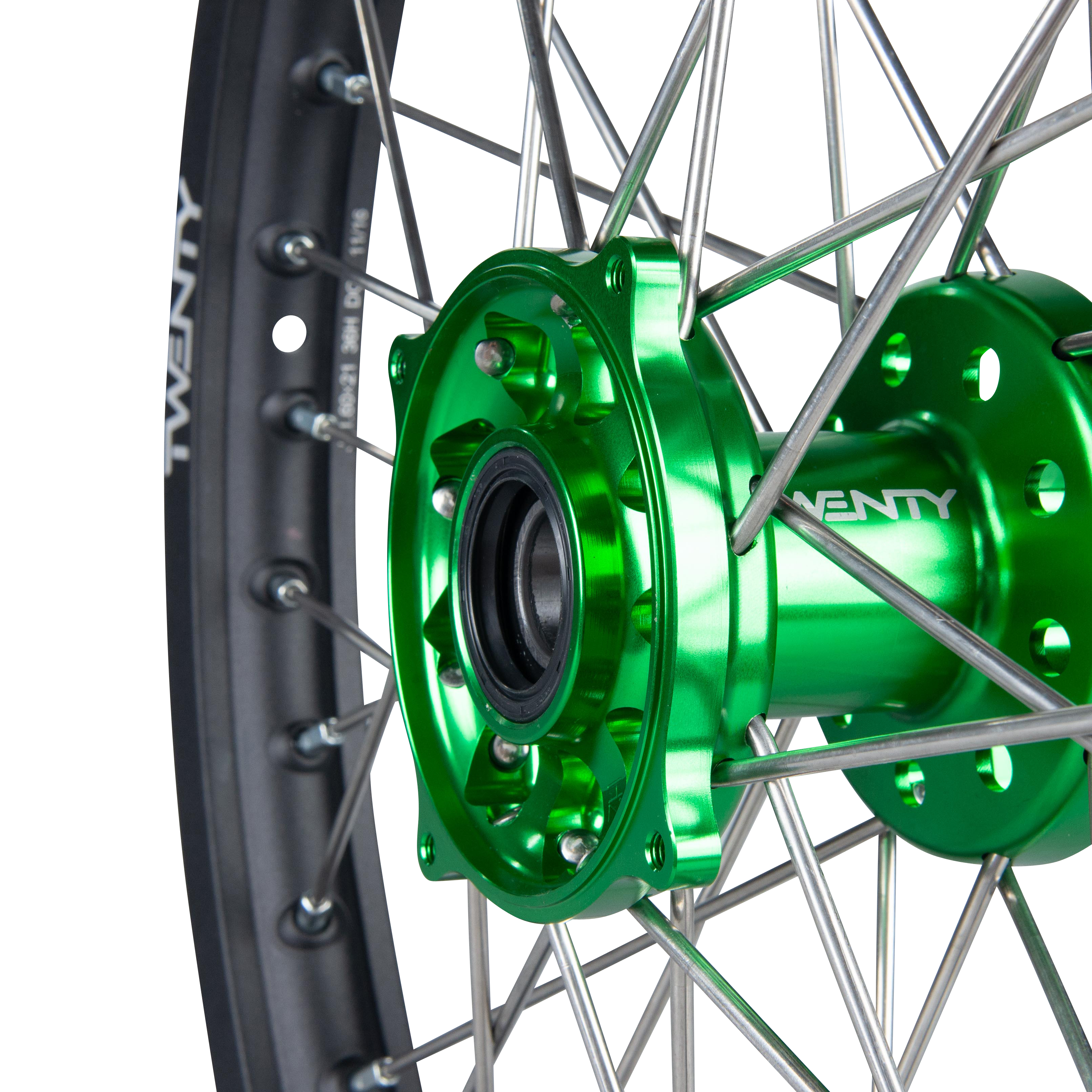 Twenty MX Front Wheel Black-Green 21"
