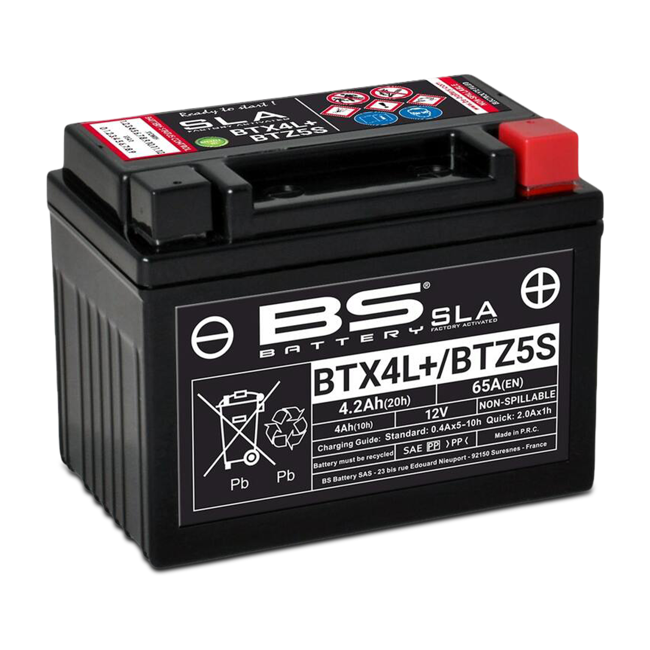 Onderhoudsvrije Batterij BS Battery SLA BTX4L + / BTZ5S