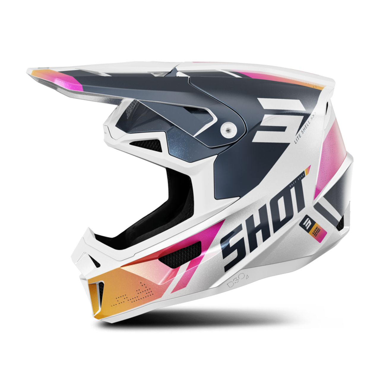 Shot Lite Ultra Crosshjälm Blå-Orange-Rosa-Pearly""