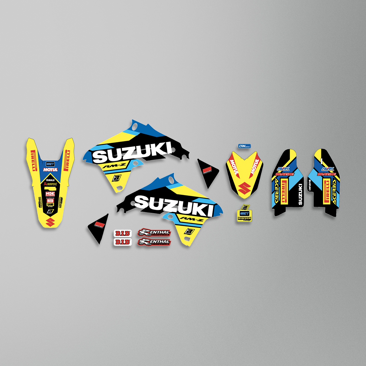 Blackbird Replica World Restyle Complete Decal Kit with Seat Cover Blue-Black-Yellow