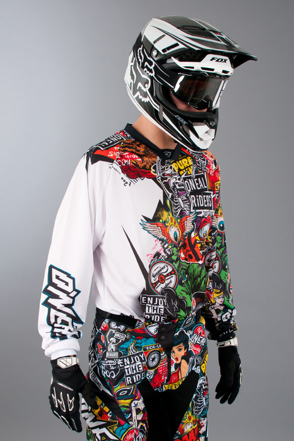 Gants cross O’Neal Mayhem Rancid MX25 black/white - Équipement Cross