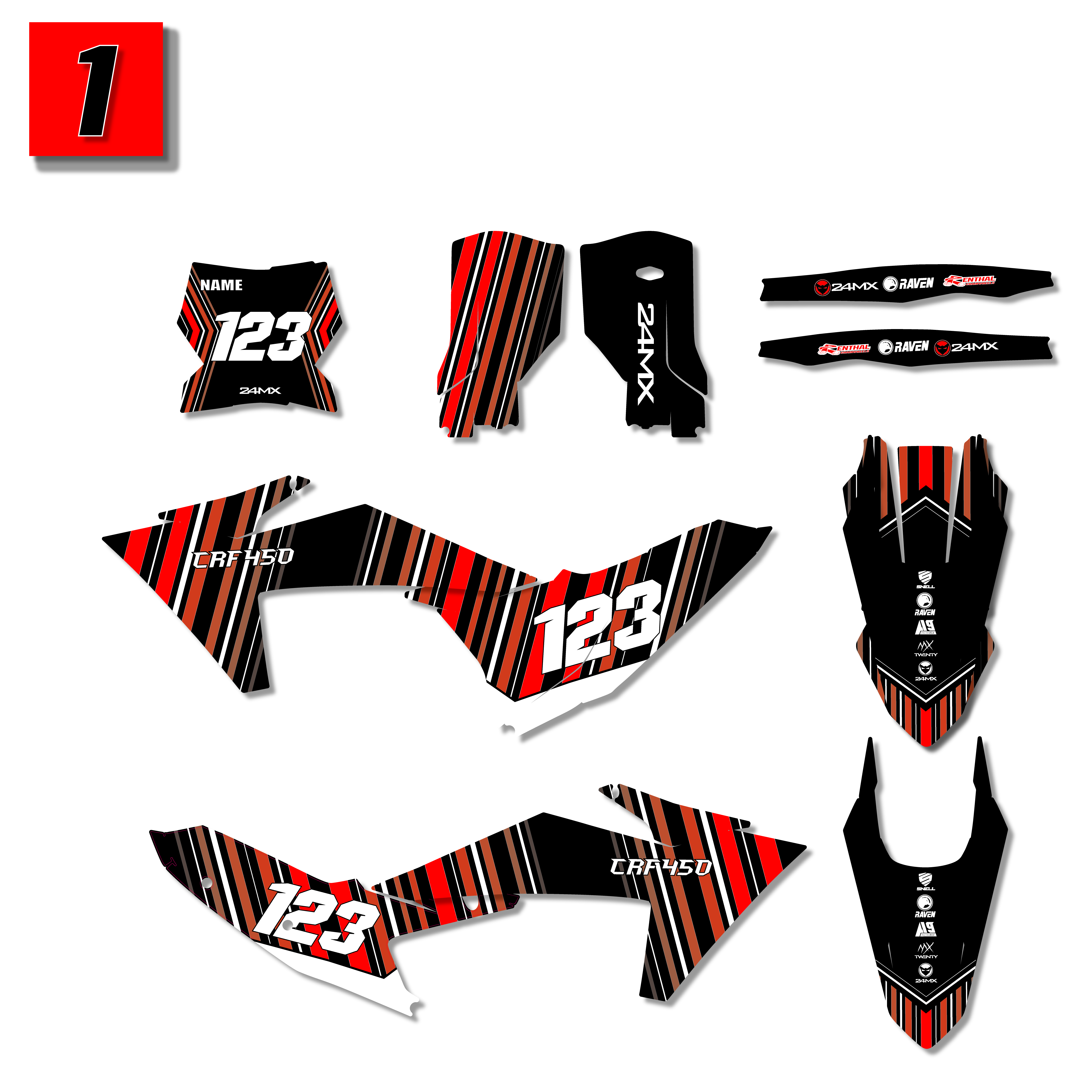 Stickerset 24MX Holo Gepersonaliseerd Strepen