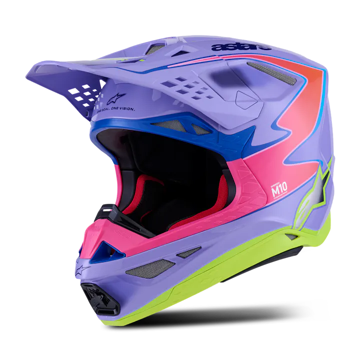 Supertech M10 Jett Lawrence R01 Helm ECE 22.06 Purple Pink Fl Yellow Fluo Gls
