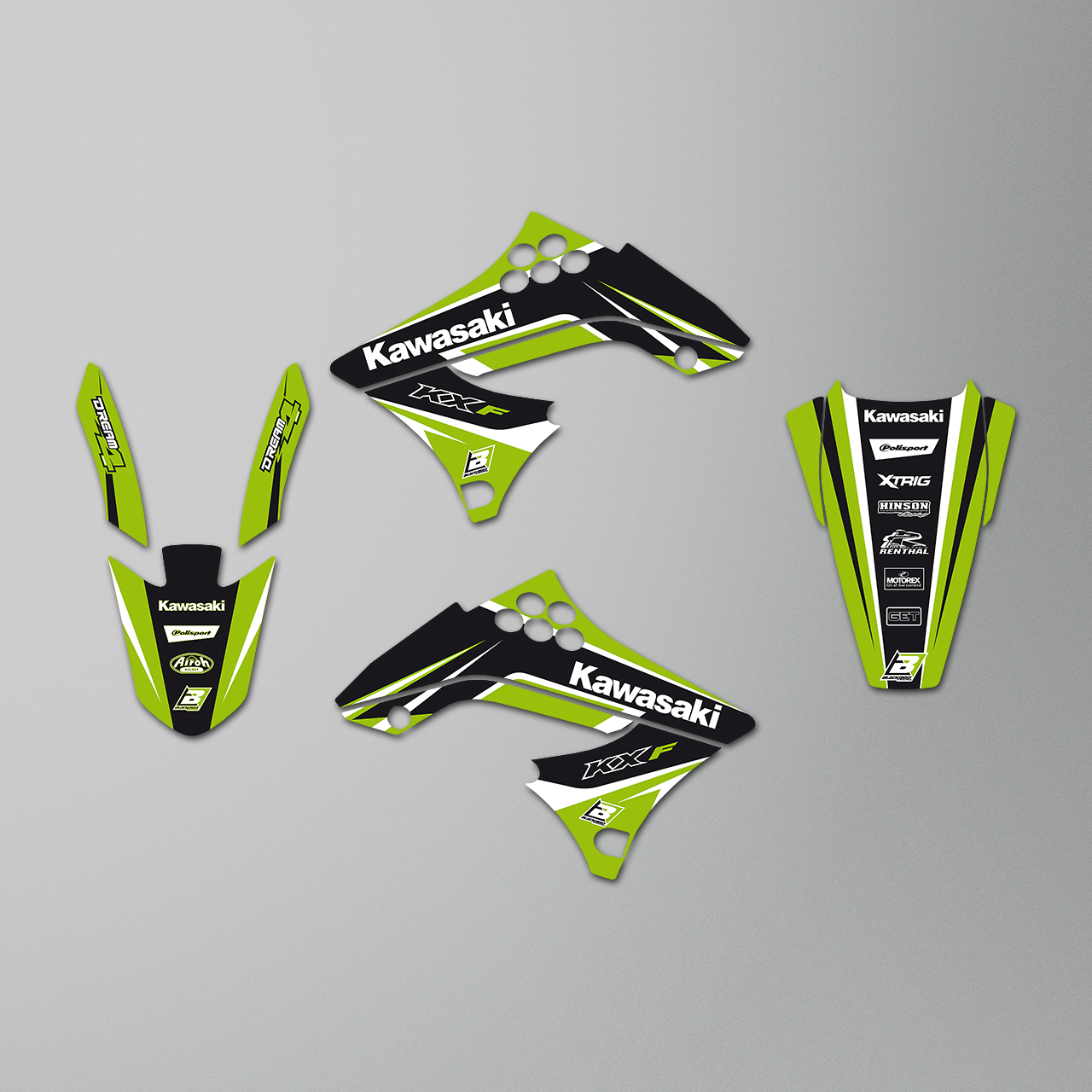 Blackbird Dream 4 Complete Decal Kit with Seat Cover Green-Black-White