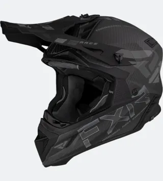MX Šalmas FXR Helium Carbon D-Ring Aliuminio Spalvos