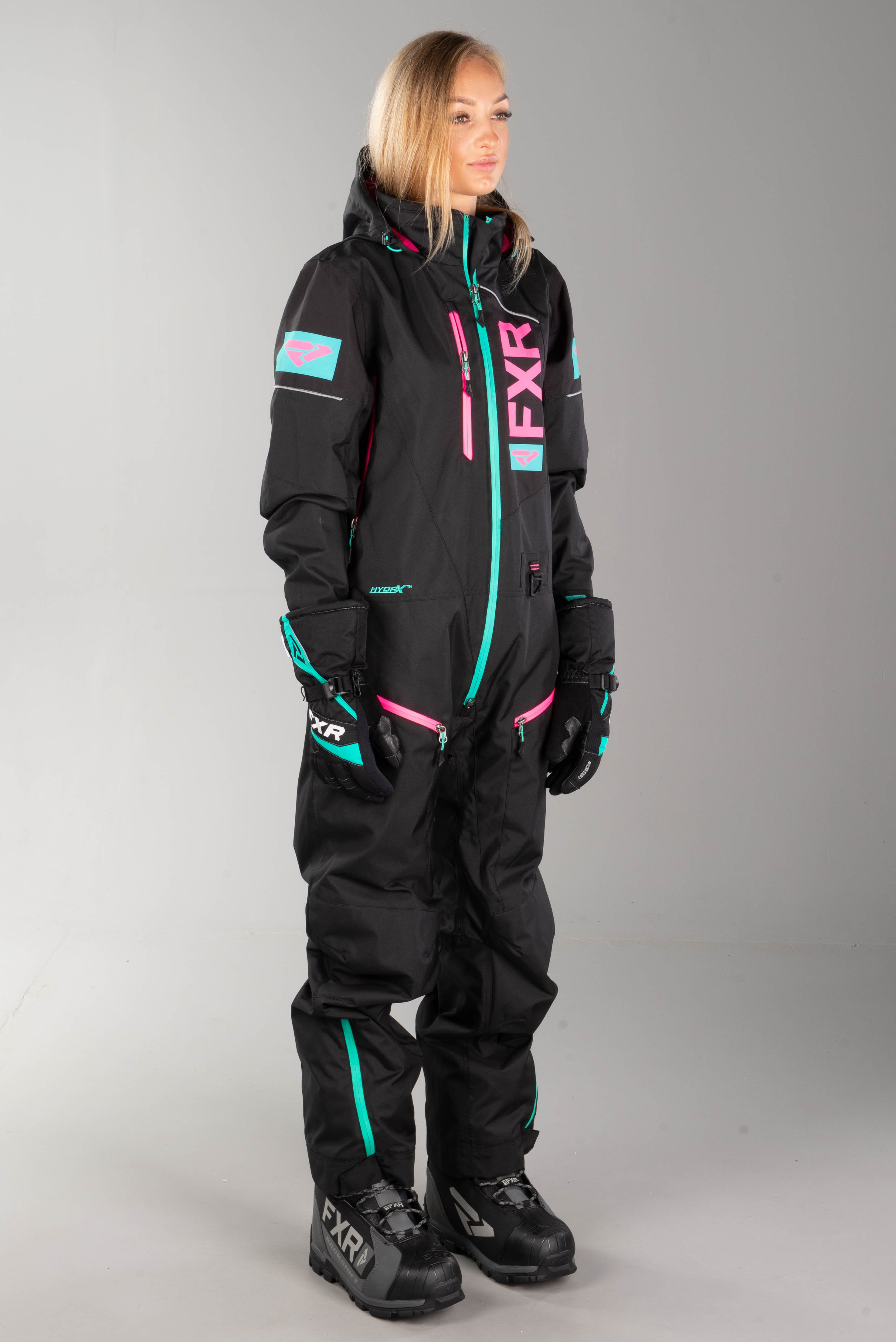 FXR Recruit Lite Monosuit Overall Dam Svart Rosa Mint Nu FXR dam overall Recruit Lite Monosuit