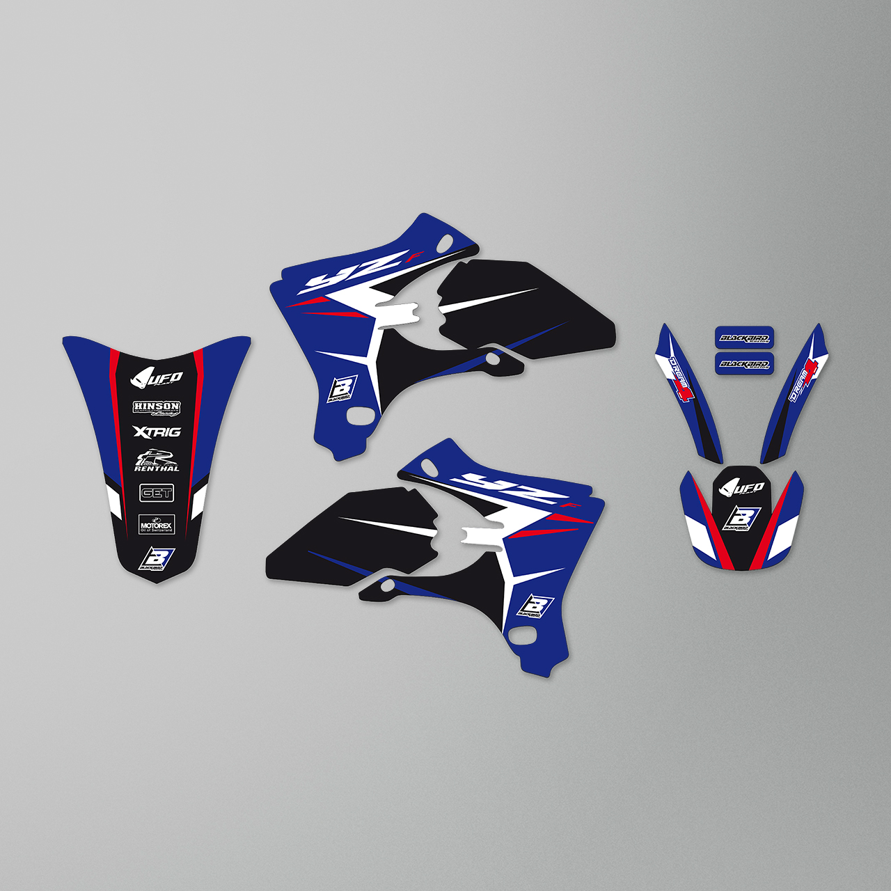 Stickerset Blackbird Dream 4 Blauw-Zwart-Wit