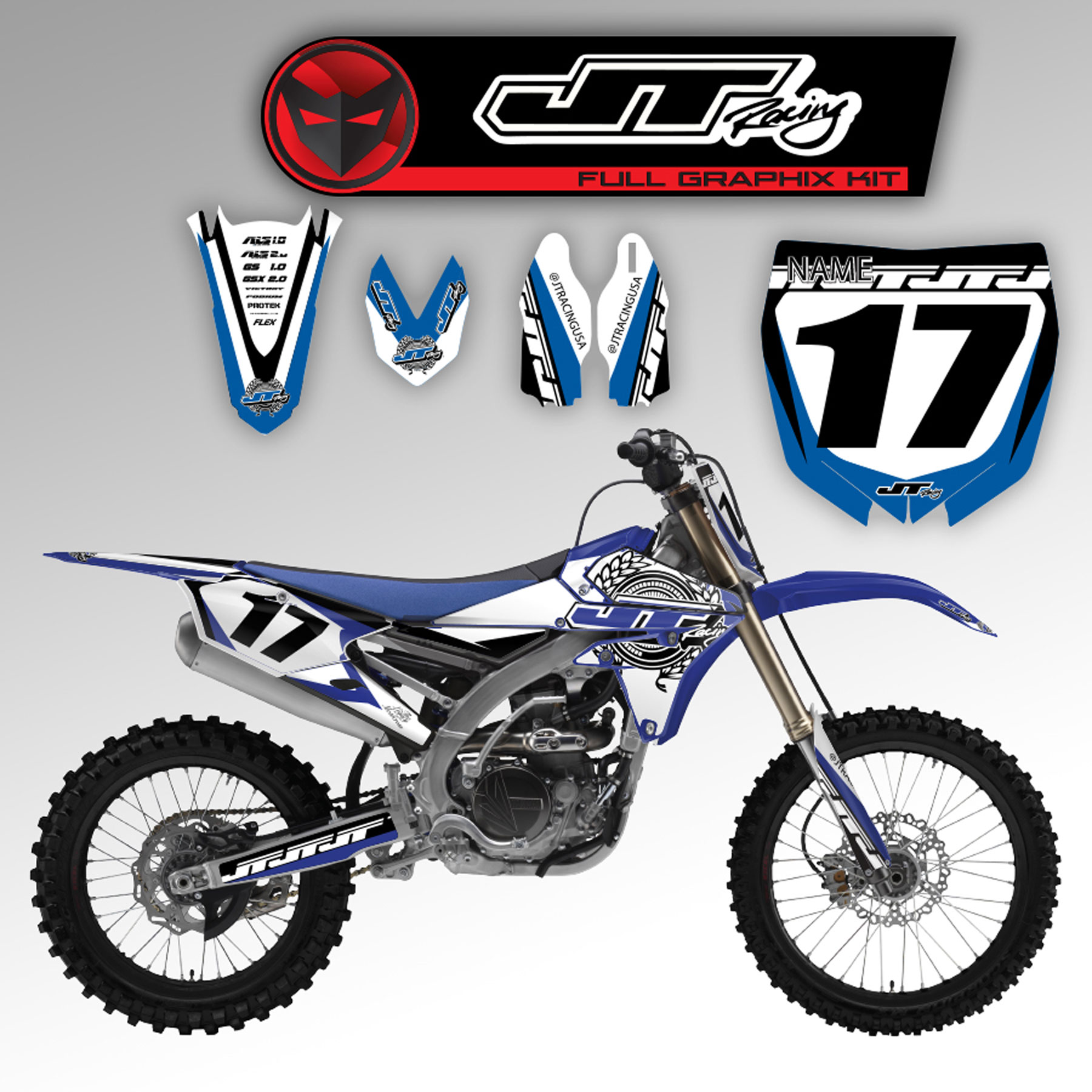Complete Stickerset JT Racing en Nummerplaatstickers