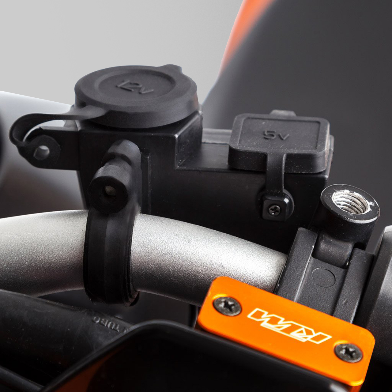 Ultimateaddons Handlebar Charger Mount 12V + Dual USB Charger
