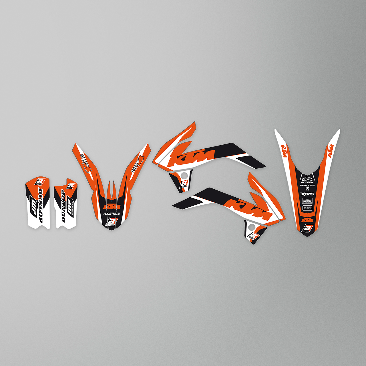 Kit de Adhesivos Blackbird Dream 4 Naranja-Negro-Blanco