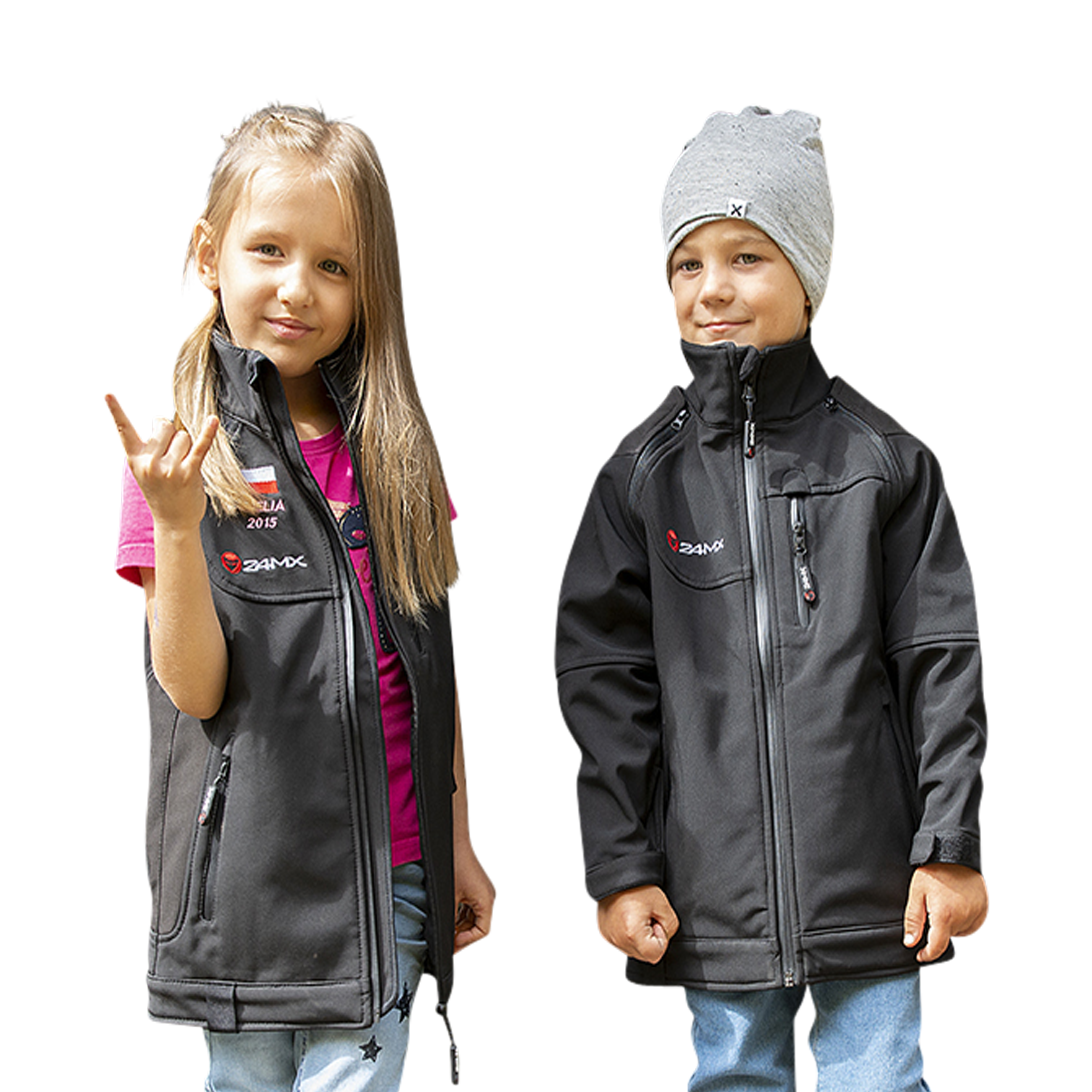 Softshell Jas met Afneembare Mouwen Kinderen 24MX Team