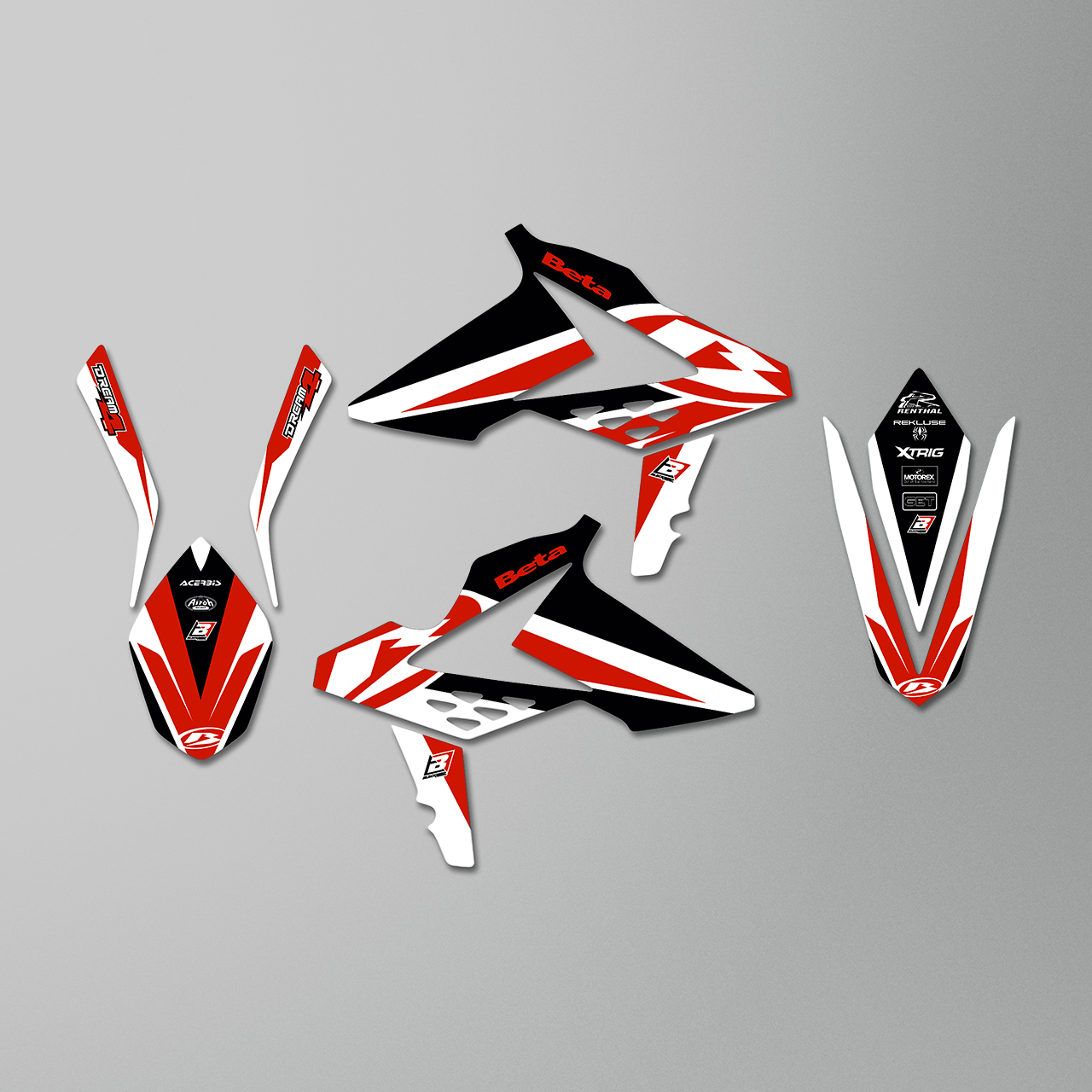 Blackbird Dream 4 Decal Kit Red-White-Black