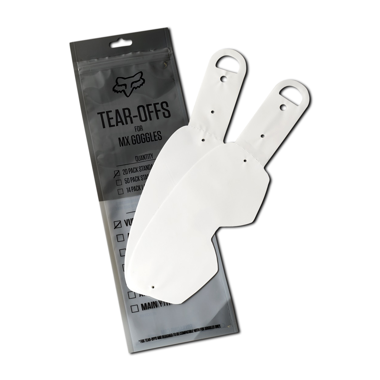 Tear-Offs FOX MX20 Airspace/Main Std Pack Helder