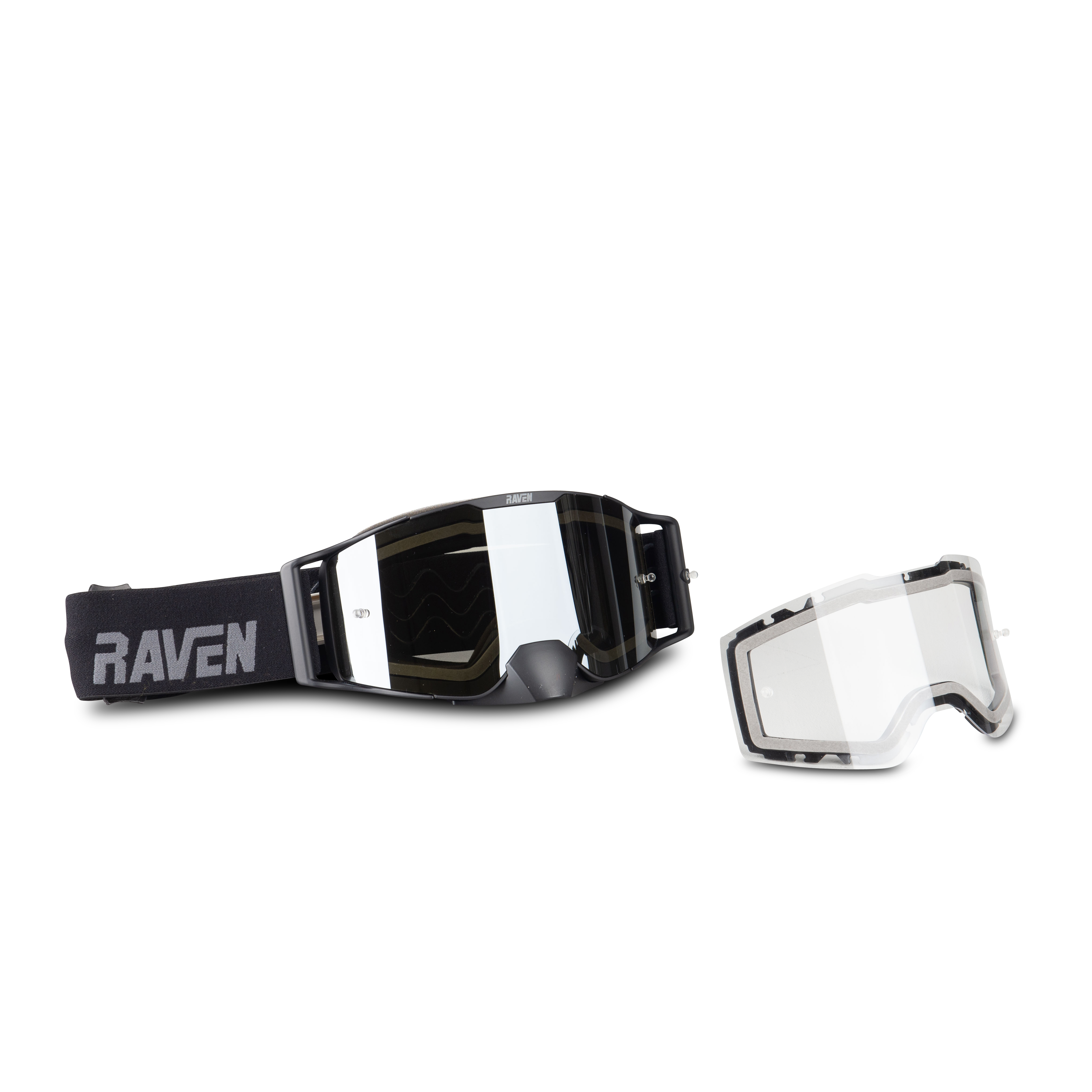 Crossbril Raven Halcon Silver Mirror + Clear Lens