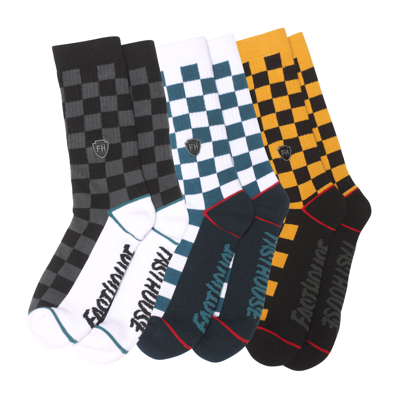 Sokken Fasthouse Triple Check 3-Pack