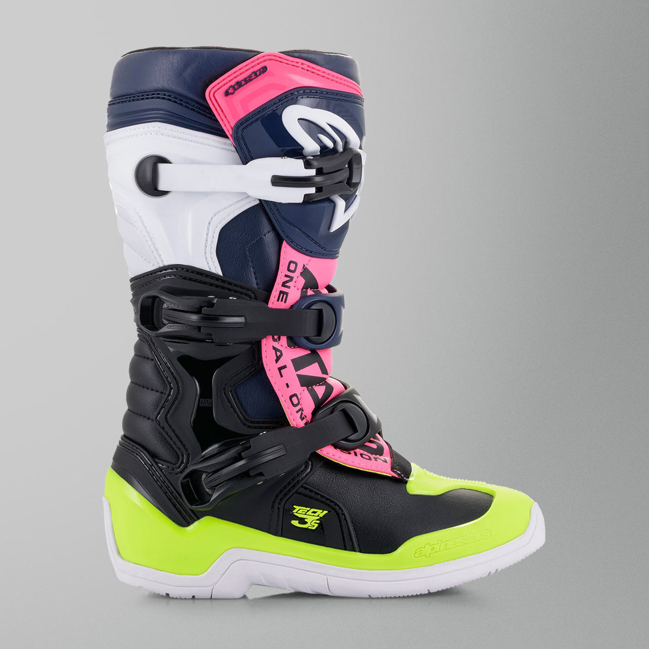Alpinestars Tech 3S Crosstövlar Barn Svart Blå Rosa Alpinestars Tech 3S Crosstövlar Barn Svart Blå Rosa
