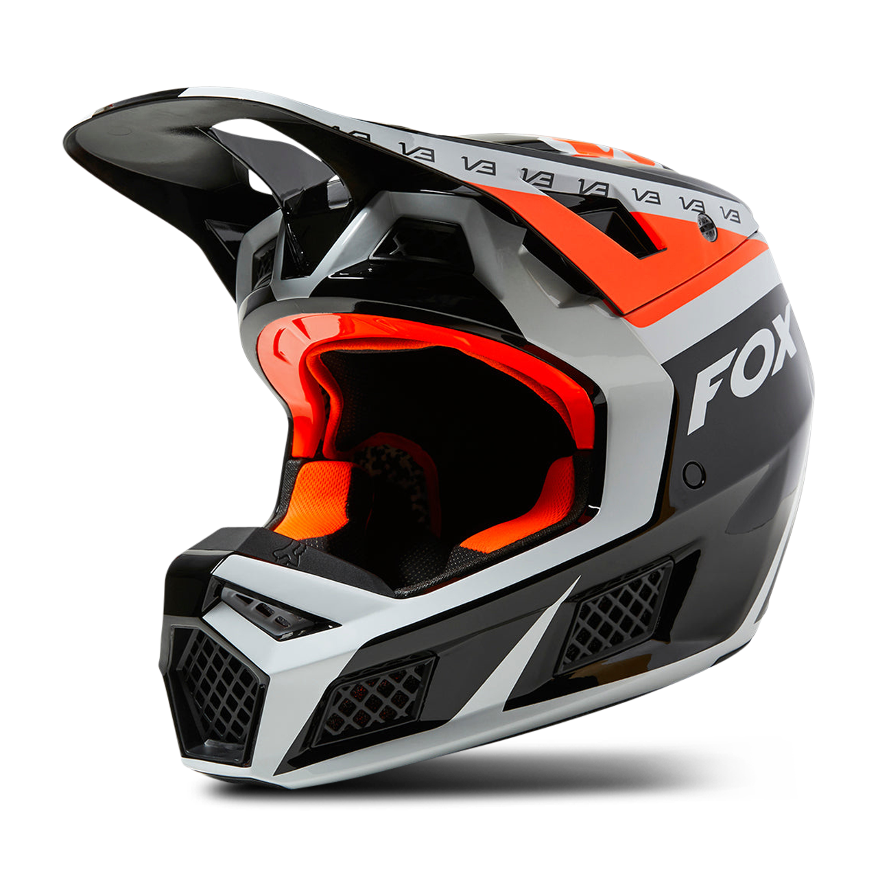 FOX V3 RS DVIDE MX Helmet BlackWhiteOrange Now 30 Savings xlmoto