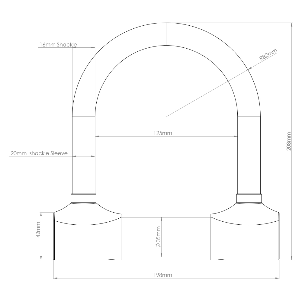 Oxford Alarm-D Scoot 200Mml X 196Mmw X 16Mm U-Lock