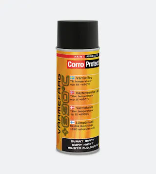 Karščiui Atsparūs Dažai CorroProtect Juodi 400 ml