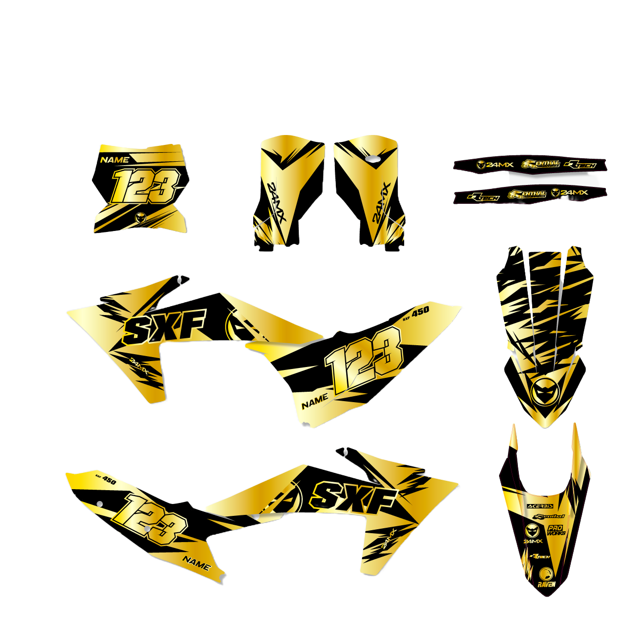 Stickerset 24MX Holo Gepersonaliseerd Goud