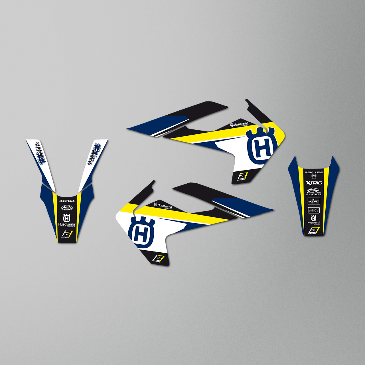 Blackbird Dream 4 Complete Decal Kit with Seat Cover White-Yellow-Blue