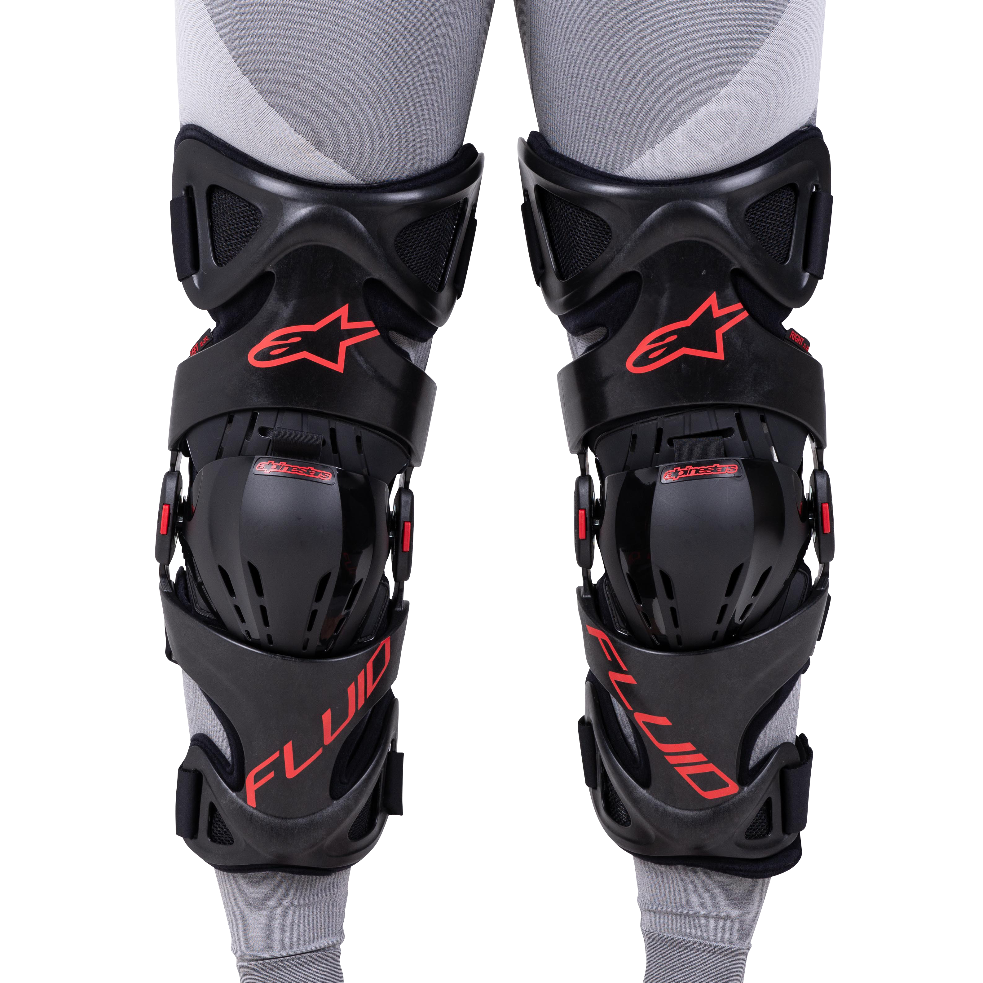 Rodilleras Alpinestars Fluid Pro Negro-Rojo