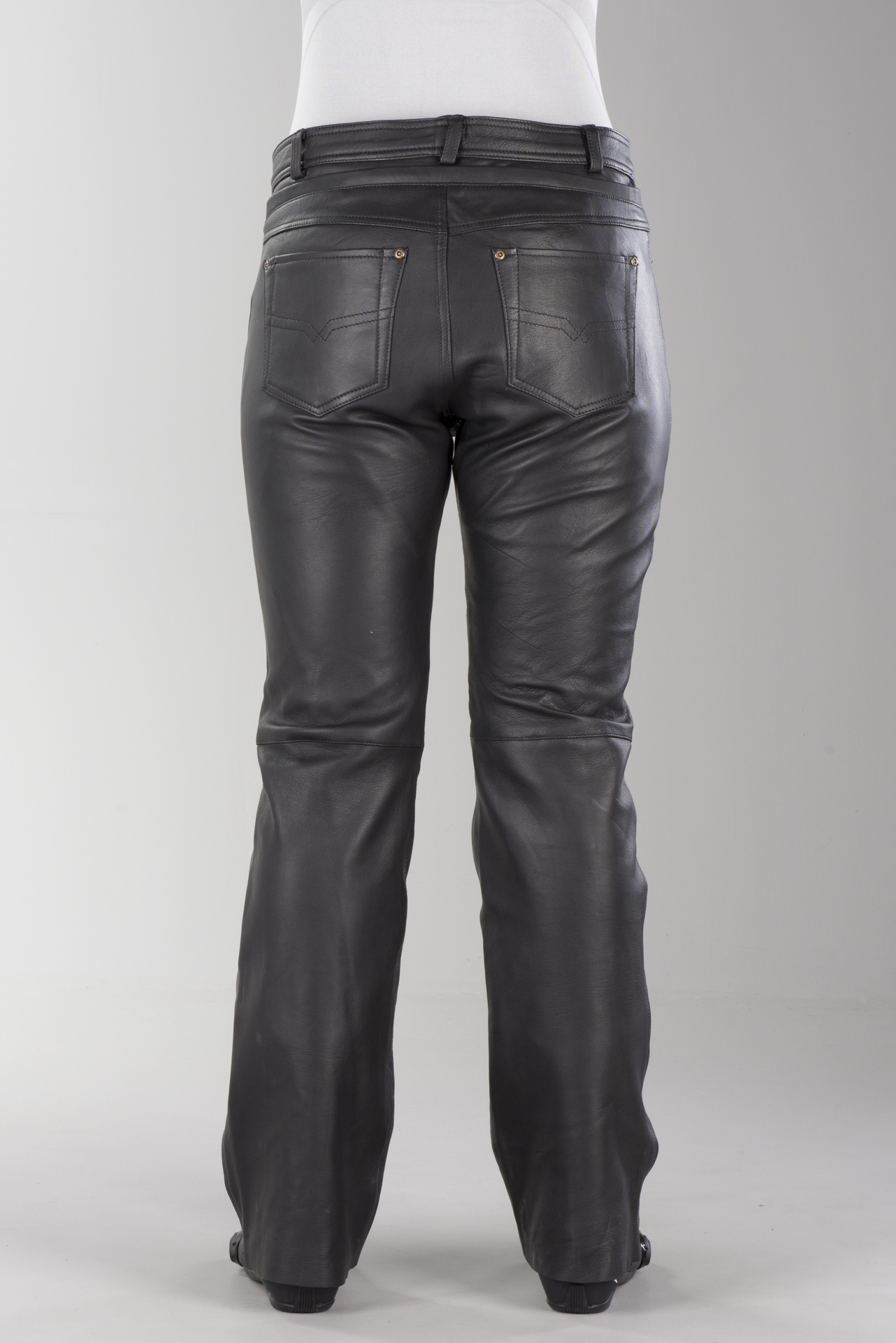 bootcut leather trousers